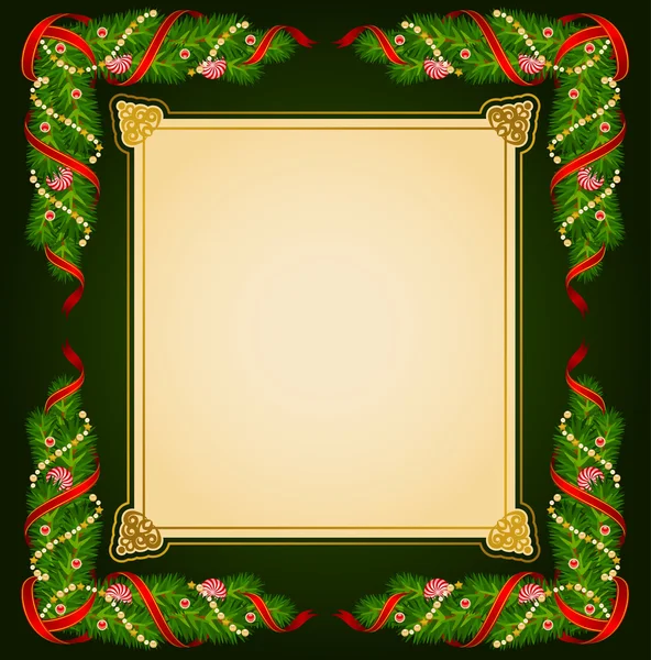 Fondo de Navidad con decoraciones de Año Nuevo — Archivo Imágenes Vectoriales