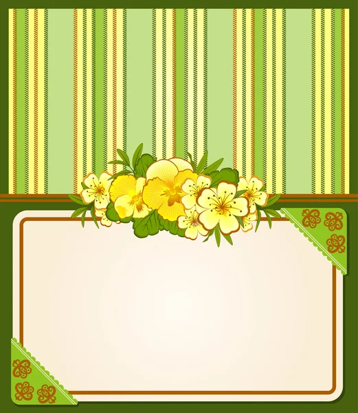 Ročník pozadí s krajkové ozdoby a květiny — Stockový vektor