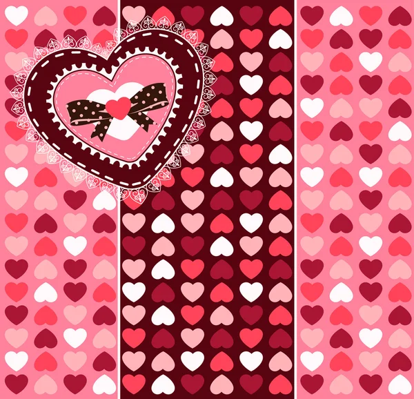 Vintage-Hintergrund mit Spitzenornamenten zum Valentinstag — Stockvektor