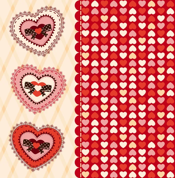 Vintage achtergrond met hart voor Valentijnsdag — Stockvector