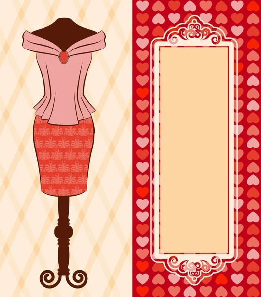 Vintage Hintergrund mit schönen Kleid — Stockvektor
