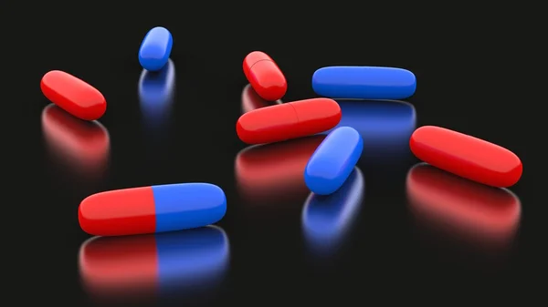 Comprimido vermelho ou azul — Fotografia de Stock