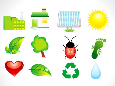 Abstract eco icon set clipart