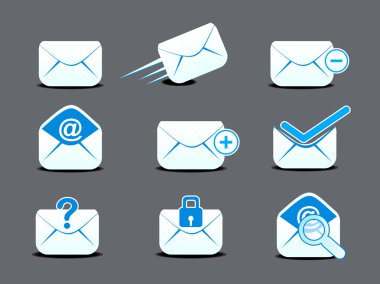 Abstract mail icon set clipart