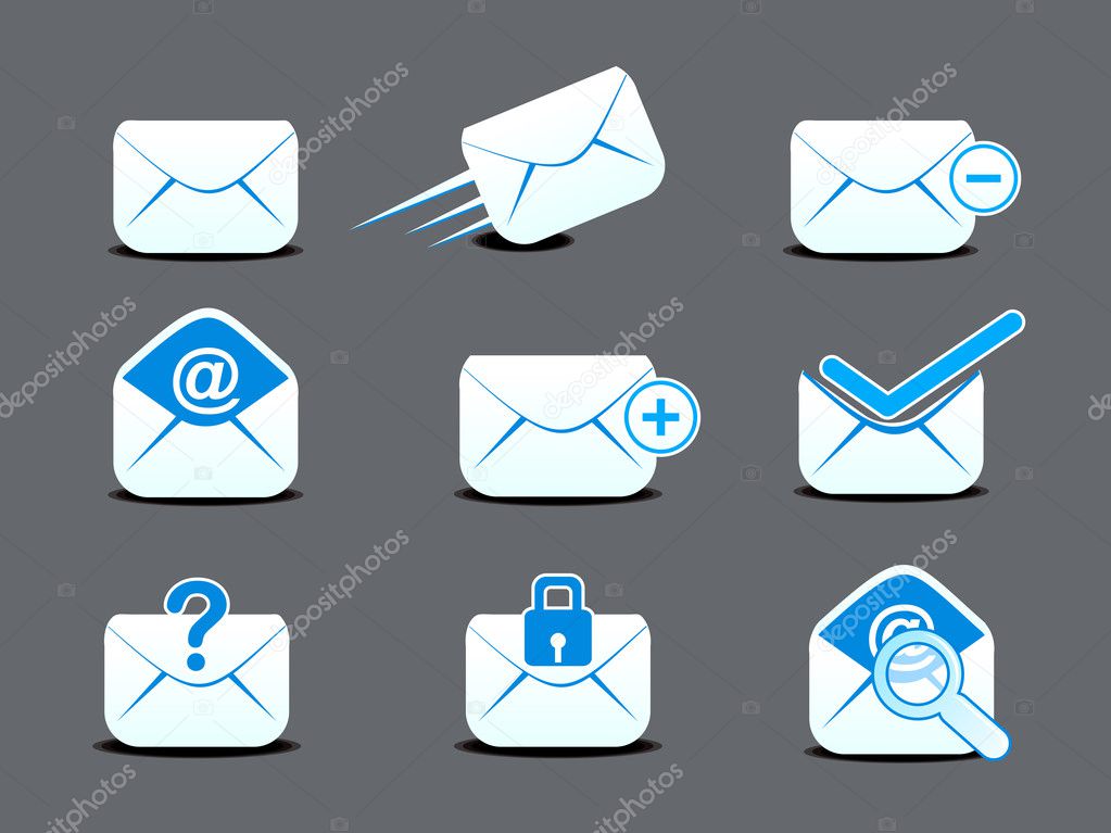 Abstract mail icon set