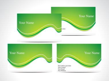 Abstract green business card clipart