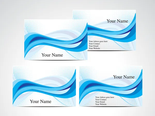 Cartão de visita de onda azul abstrato — Vetor de Stock