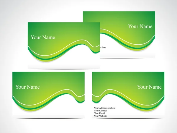 stock vector Abstract green business card