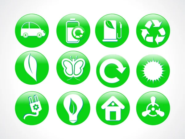 Abstrakt grön eco-ikonen — Stock vektor