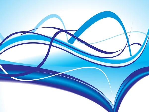 抽象的な青いベクトル波背景 — ストックベクタ