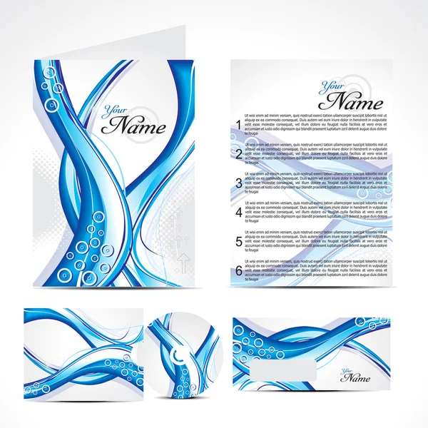 Abstrakt blå våg broschyr — Stock vektor