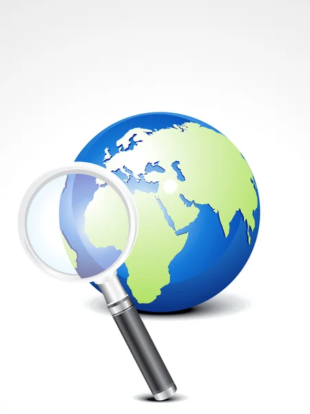 Ícone de pesquisa abstrato com globo — Vetor de Stock