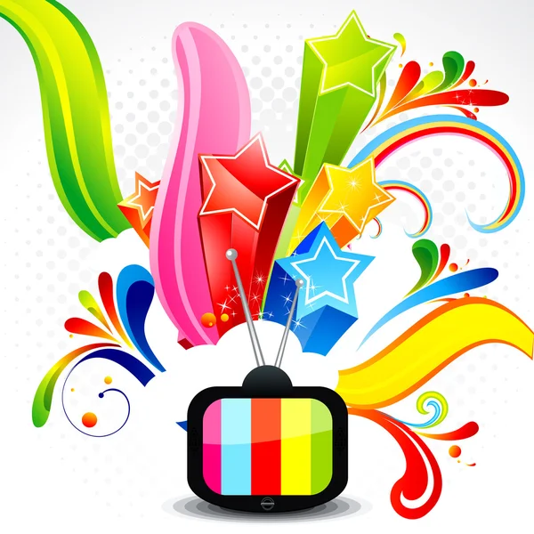 Abstract television with explode star — Stock Vector