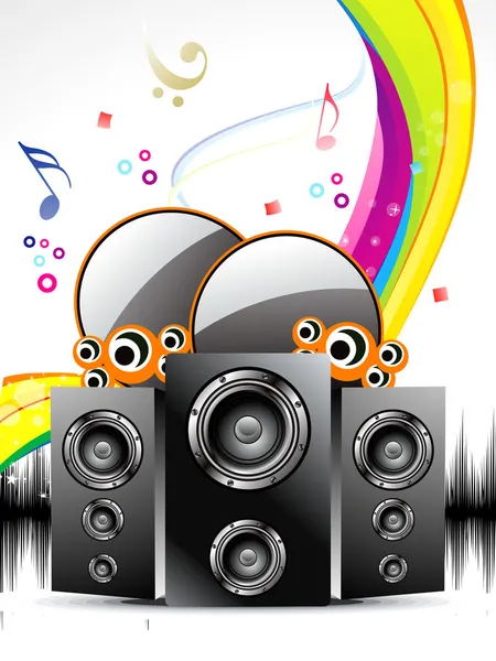 Abstract musical background with sound box — Stock Vector