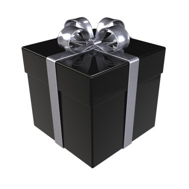 Black Gift Box clipart