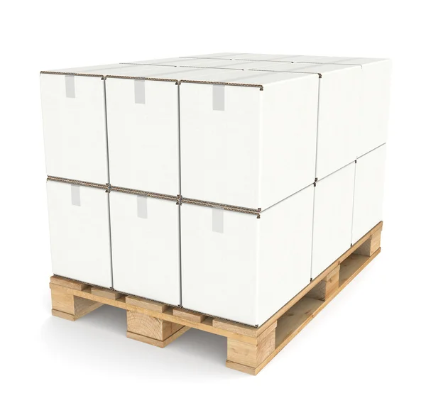 Pallet with Cardboard boxes — Stock Photo, Image
