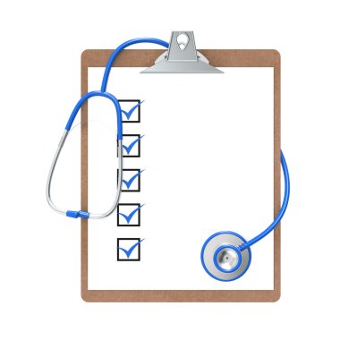 Clipboard and Stethoscope clipart