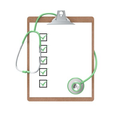 Clipboard and Stethoscope clipart