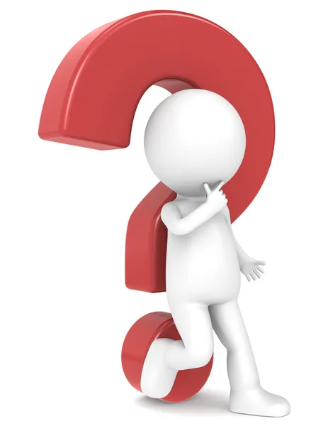 3d human character with a Red question mark — Stock Photo, Image