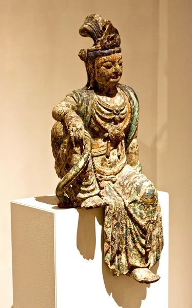 Gamla statyett av indisk gudinna — Stockfoto