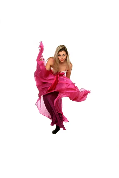 Menina sexy em um vestido rosa — Fotografia de Stock