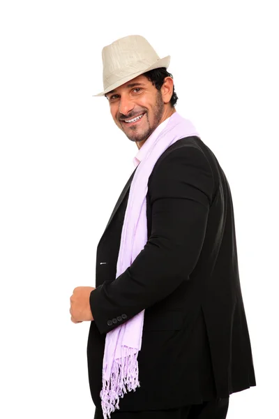 Stylowy mężczyzna portret w kapeluszu — Zdjęcie stockowe