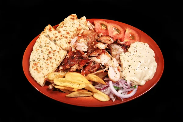 Pork served on a plate — Stockfoto