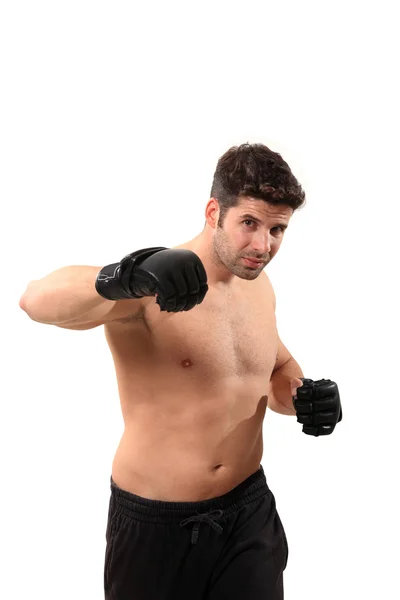Jovem boxeador exercitando — Fotografia de Stock