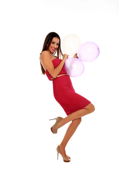 Sexy junges Mädchen mit Luftballons — Stockfoto