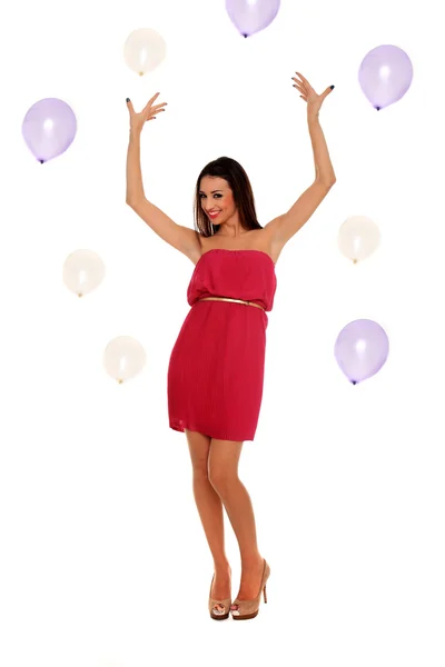 Sexy chica joven con globos — Foto de Stock