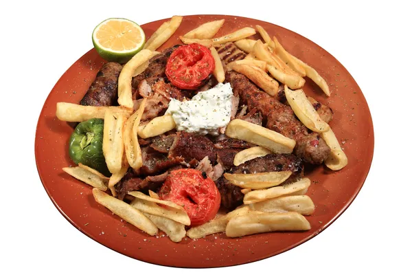 Kebab servido em um prato — Fotografia de Stock