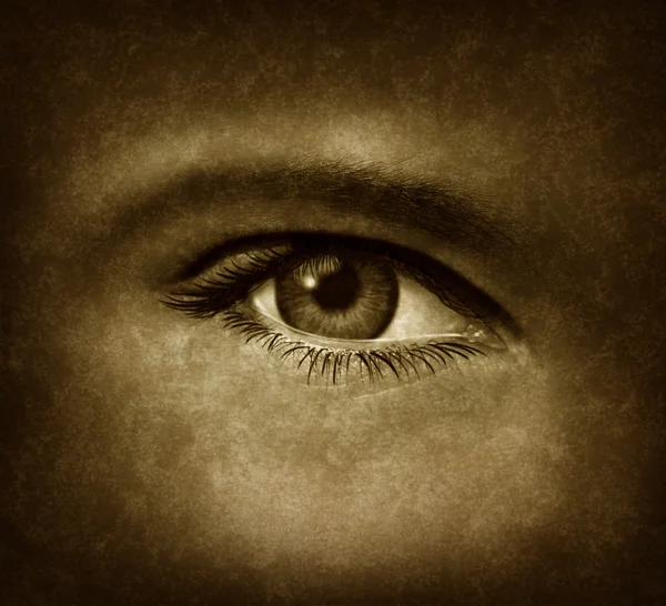 グランジ テクスチャと人間の目 — ストック写真