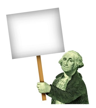 George Washington Holding A sign clipart