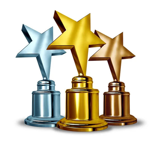 Star-onderscheiding trofeeën — Stockfoto