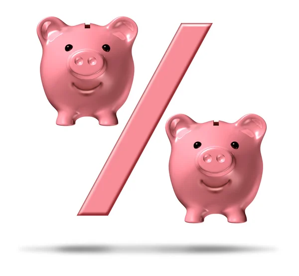 Pourcentage Piggy Bank — Photo