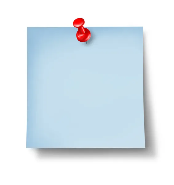 Nota de escritório azul em branco — Fotografia de Stock