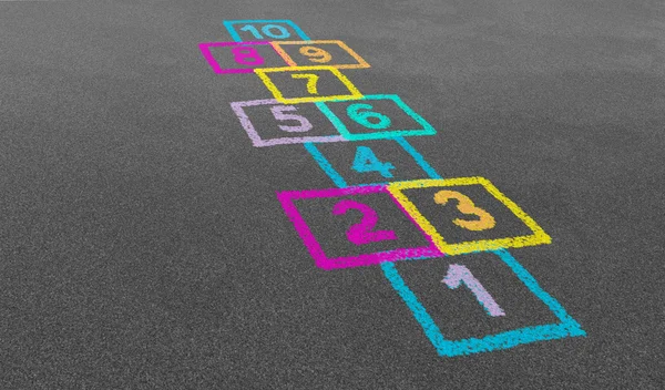 Hopscotch in een school — Stockfoto