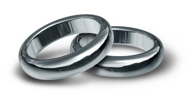 Two Silver Wedding Rings clipart