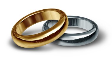 Two Gold Wedding Bands clipart