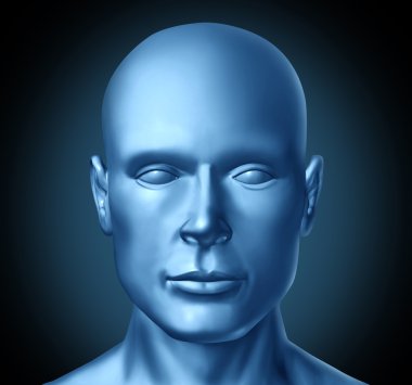 Human head frontal view clipart