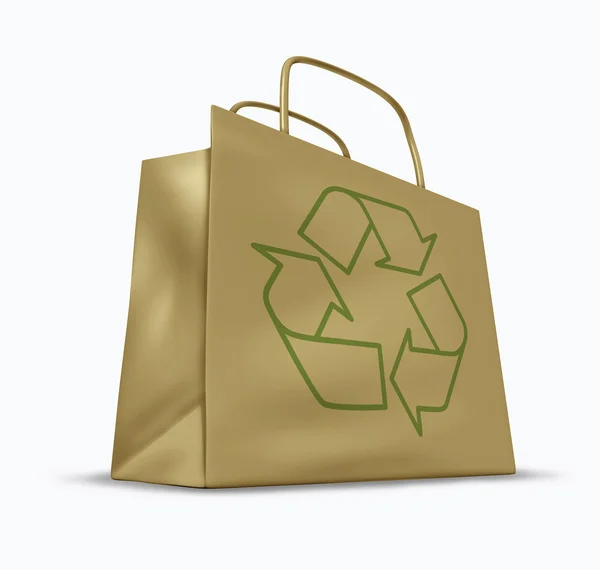 Коричневый мешок для вторичной переработки — стоковое фото