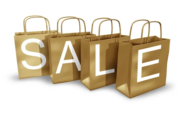 Sale Brown Shopping Bags — Stock Photo, Image