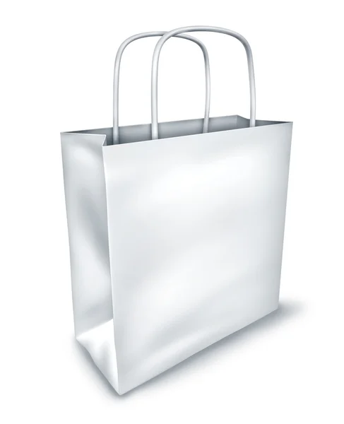 空白白色购物袋顶视图 — 图库照片