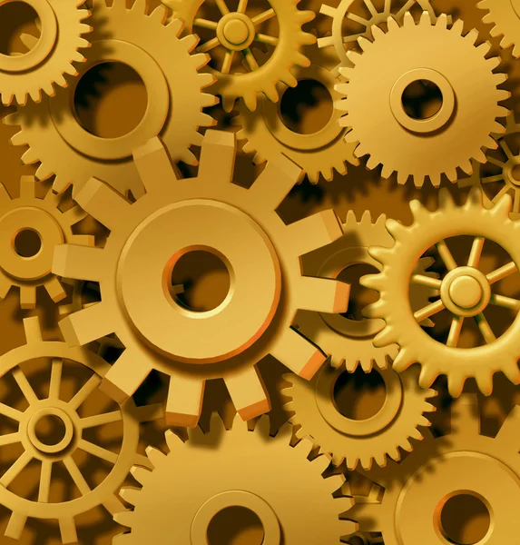 Golden Gears Background — Stock Photo, Image