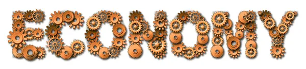 Economic Industrial Concept With Gears — Stock Photo, Image