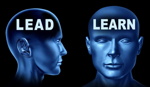 Учиться и руководить человеческими головами — стоковое фото