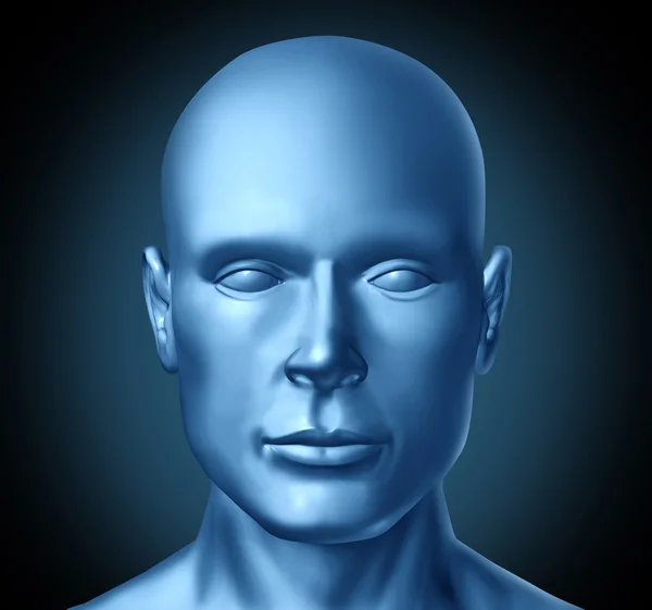 Human head frontal view — Stock Photo, Image