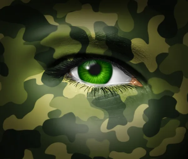 Camouflage militaire oog — Stockfoto