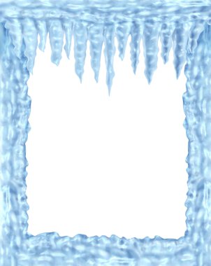 Frozen ice and icicles frame clipart