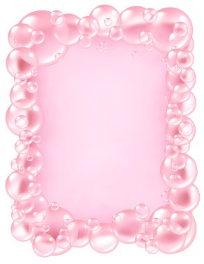 Pink Bubbles frame clipart